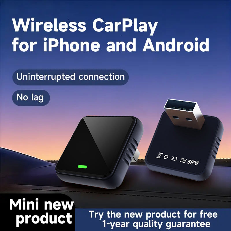 🔥HOT SALE - 2026 Mini Cube Pro 3.0 Wireless CarPlay Adapter: Wireless Auto-Connect for iPhone & Android