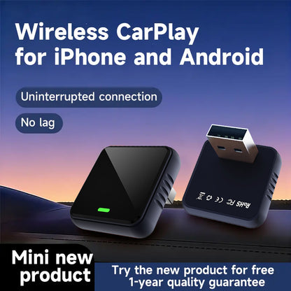 🔥HOT SALE - 2026 Mini Cube Pro 3.0 Wireless CarPlay Adapter: Wireless Auto-Connect for iPhone & Android