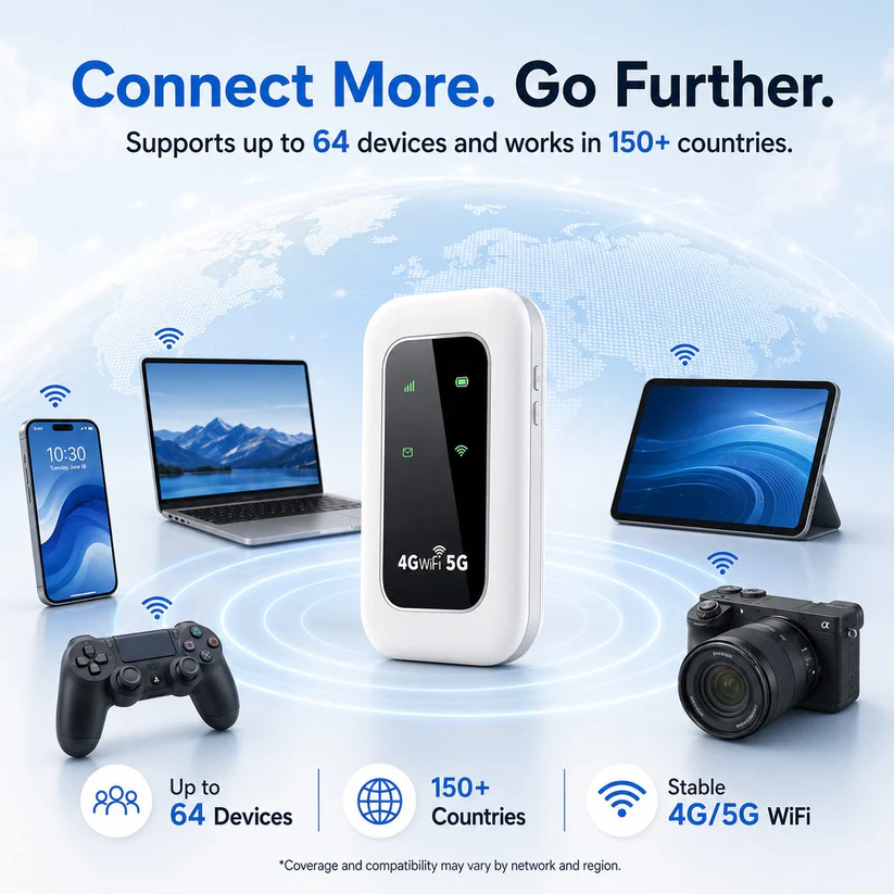 📶 All-Network Pocket WiFi – Ready in Seconds No Setup! No Hassle! Just Connect!🔥[Power on and use, free for life]