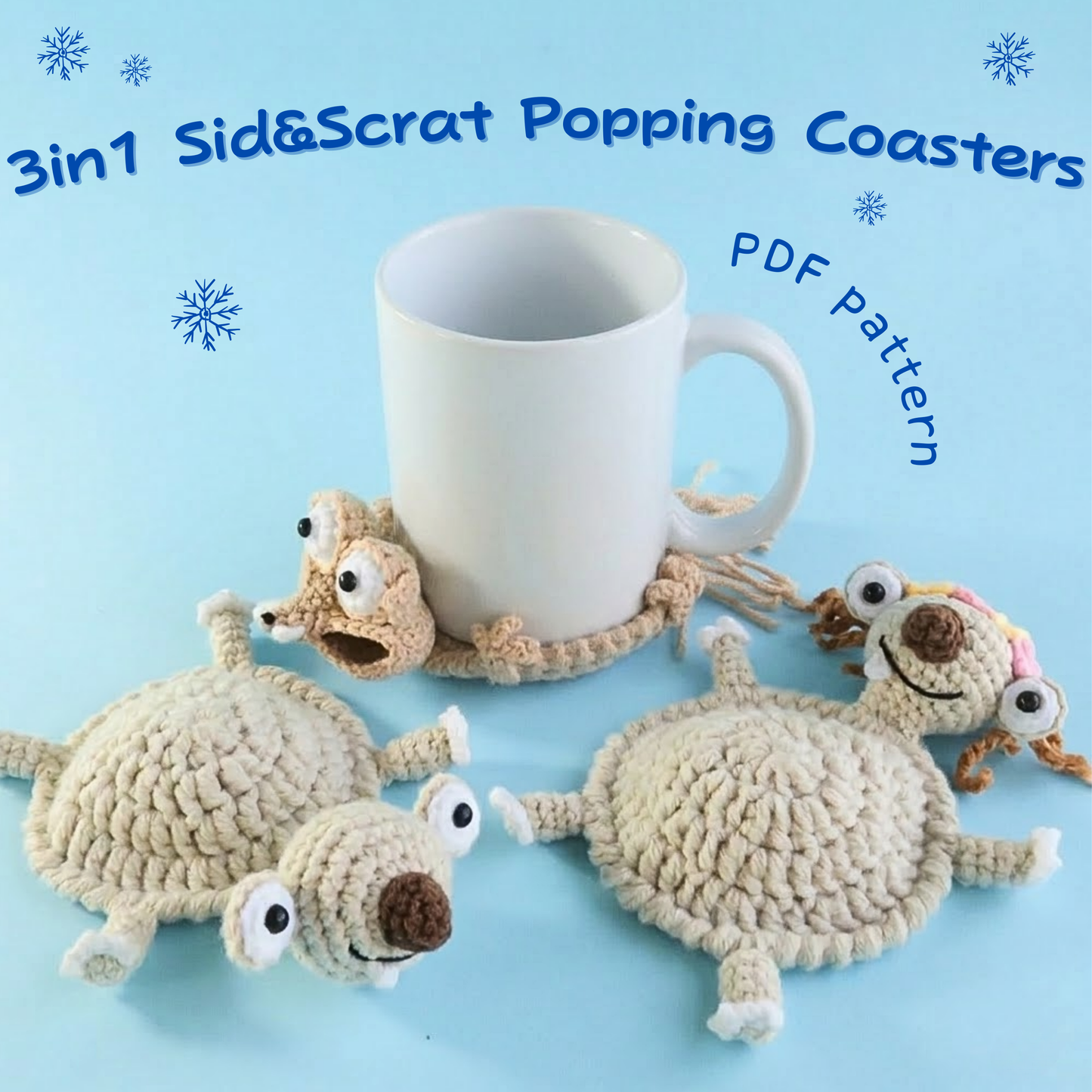 25+ Farm Animal Popping Coasters Crochet Bundle Pattern