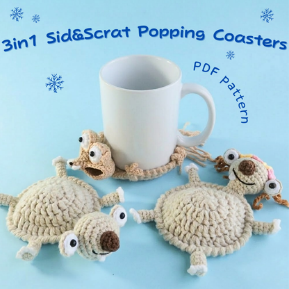 25+ Farm Animal Popping Coasters Crochet Bundle Pattern