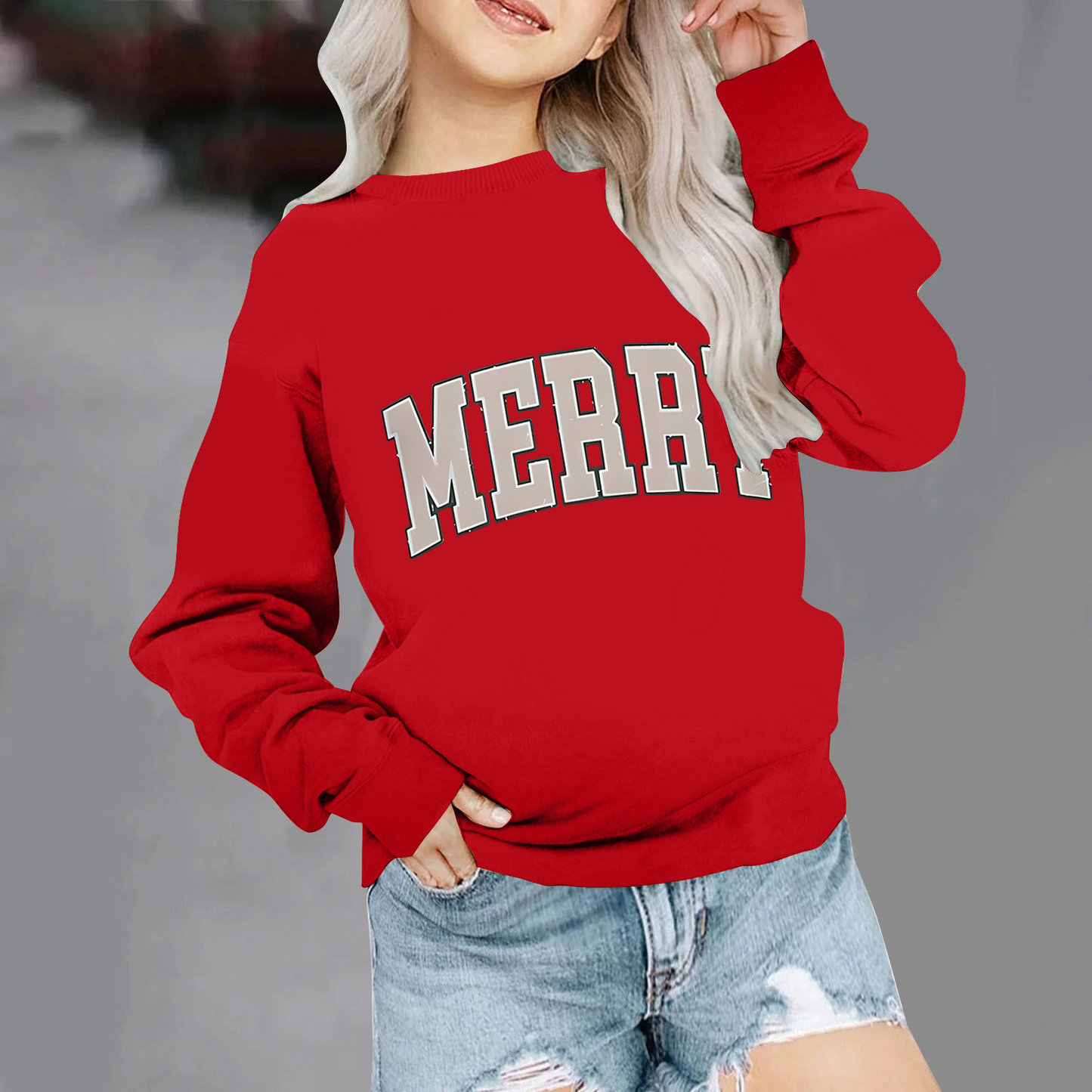 Retro Merry Sweatshirt, Merry Christmas Sweatshirt