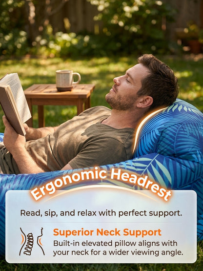 🏕️ Zero-Gravity Lounger | 3S Wind Setup | 400lbs Support | Pocket-Sized | Ergonomic Headrest 🌊