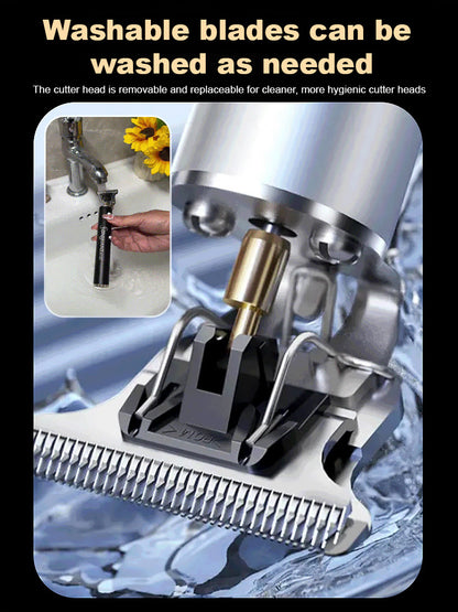 🔥【German precision manufacturing】🪒Silent and no-stuck hair Electric oil-cut carving hair clipper💯Salon-level professional