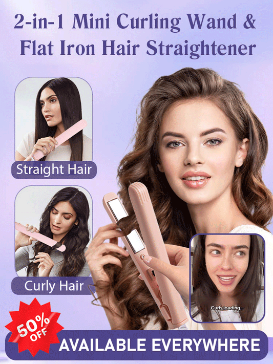 Portable dual-purpose straightening and curling iron, 10-second heating, negative ion conditioning🤩