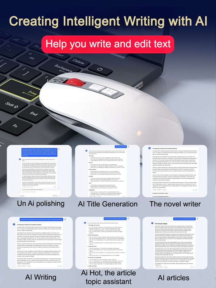 🔥AI Voice Mouse🖲️One-click voice input, real-time translation, and smart search with Bluetooth or USB connectivity.