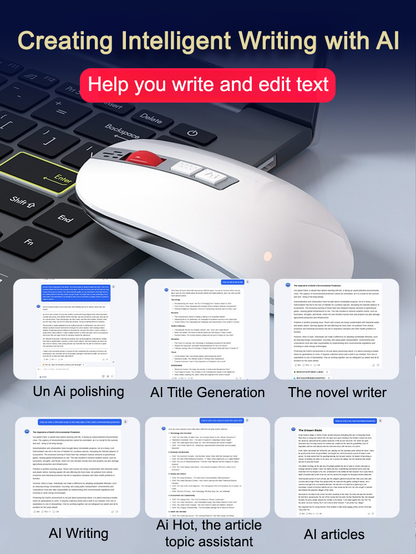 🔥AI Voice Mouse🖲️One-click voice input, real-time translation, and smart search with Bluetooth or USB connectivity.