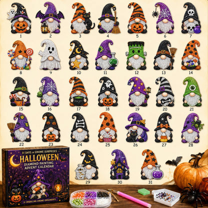 🎃👻 Last Day 50% OFF✨- 31 Days of Gnome Surprises Halloween Diamond Painting Advent Calendar