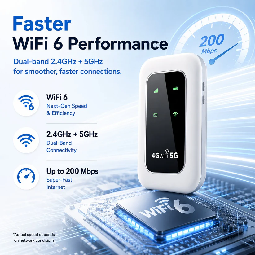 📶 All-Network Pocket WiFi – Ready in Seconds No Setup! No Hassle! Just Connect!🔥[Power on and use, free for life]