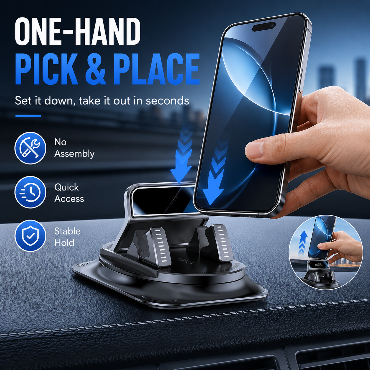 🔥Car Phone Holder 360 Degree Rotation