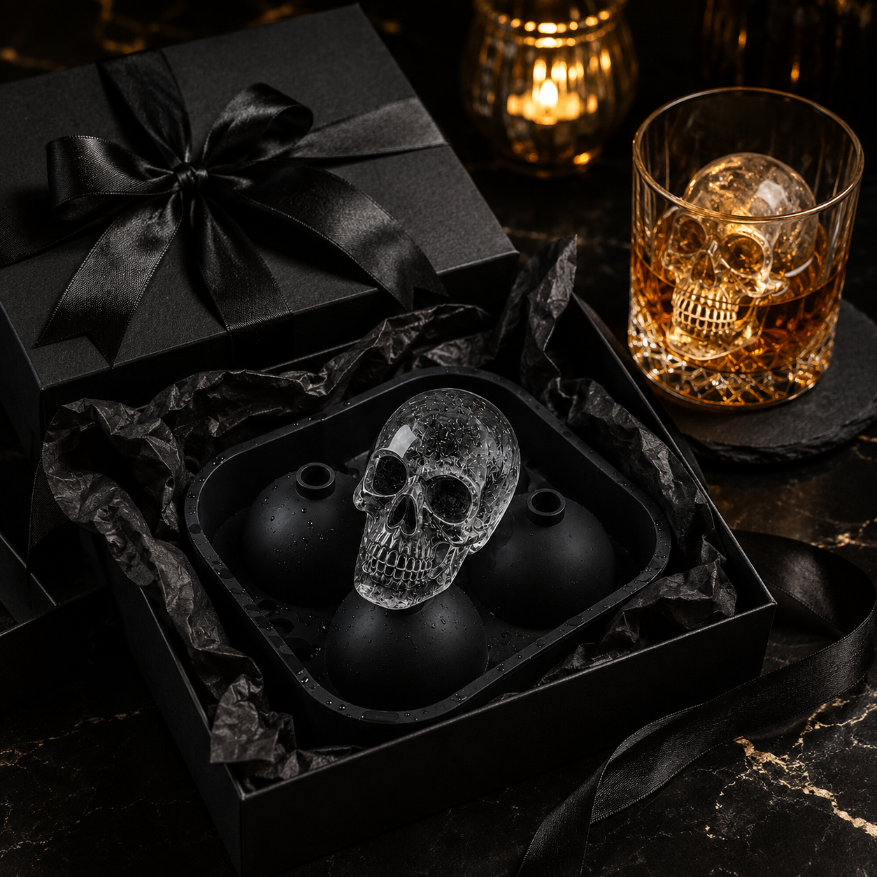 🧊2026 HOT SALE💀 DIY Silicone Skull Ice Cube Tray – Giant Slow-Melt Skull For Whiskey, Cocktails & More✨