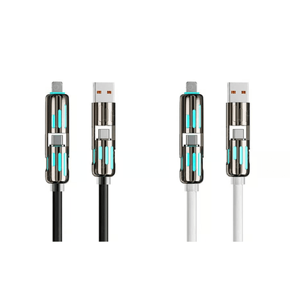 🎉اليوم الأخير - اشترِ واحدًا واحصل على الثاني مجانًا🔥 كابل شحن USB 4 في 1 (شحن سريع بحد أقصى 240 واط)