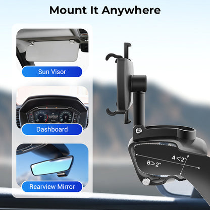⏰Limited Deal – 50% OFF! 360° Rotating Dashboard Phone Holder