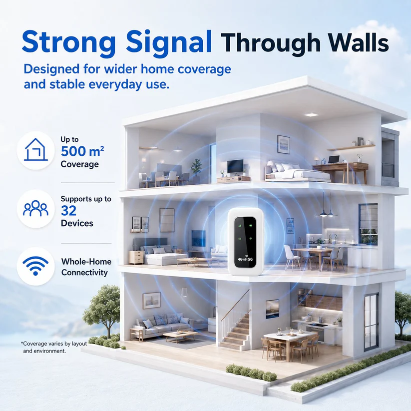 📶 All-Network Pocket WiFi – Ready in Seconds No Setup! No Hassle! Just Connect!🔥[Power on and use, free for life]