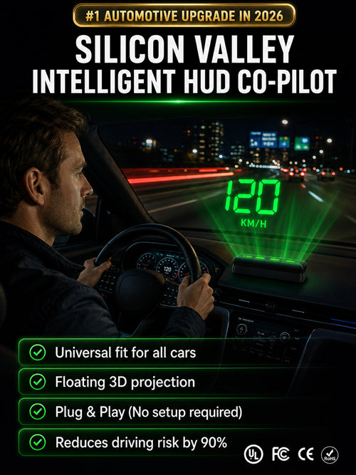 🚀 3D GPS HUD: Plug USB to slash driving risk, No more head-down distraction!