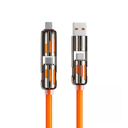 🎉اليوم الأخير - اشترِ واحدًا واحصل على الثاني مجانًا🔥 كابل شحن USB 4 في 1 (شحن سريع بحد أقصى 240 واط)