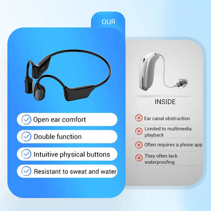 🔥Highly recommended by aurist🎧HFH-Bone conduction Bluetooth headphones hearing aids