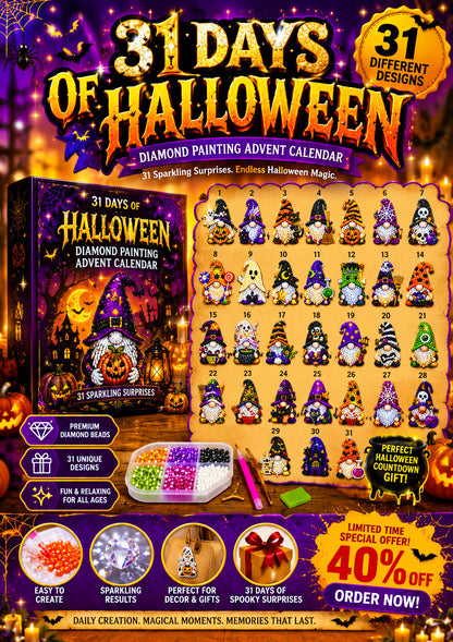 🎃👻 Last Day 50% OFF✨- 31 Days of Gnome Surprises Halloween Diamond Painting Advent Calendar