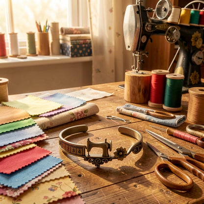 💖🎁2026 Mother's Day Gifts 50% Off--Sewing Machine Bracelet & Ring Set🧵