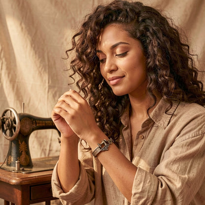 💖🎁2026 Mother's Day Gifts 50% Off--Sewing Machine Bracelet & Ring Set🧵