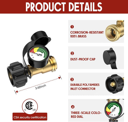 All-in-One Propane Tank Gauge | QCC1 Universal Fit for Grills, RVs & Outdoor Heaters🛻