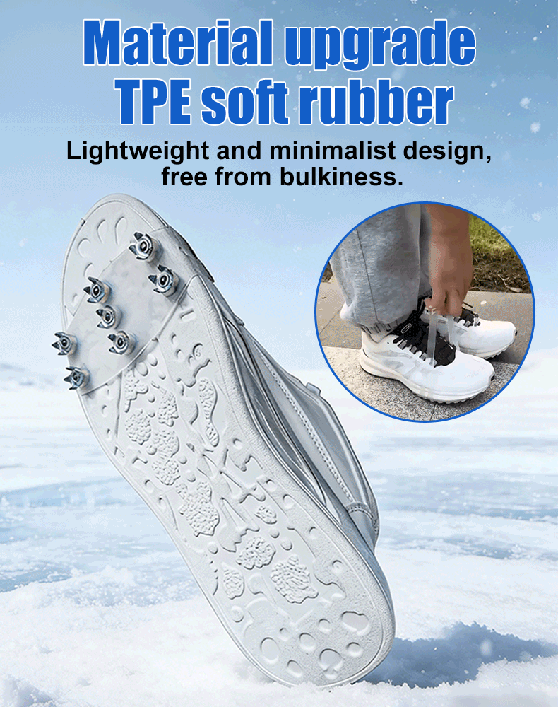 ❄️👢Tired of slipping and sliding on icy surfaces? 😫 These 5-Tooth Ice Cleats strap on in seconds—giving you instant grip on ice, snow, and slippery roads! 🚀🔒