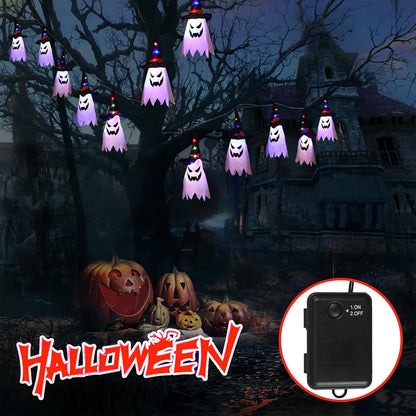 5pcs Ghost LED Light String For Halloween Decor,Home Decor,Llawn Decor,Haynted House