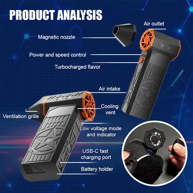 【Snow removal in 3 seconds, without damaging your car🚗】Turbine fan for snow removal during thermal storms🔥Snow and dust removal, water discharge, fire starting, inflation