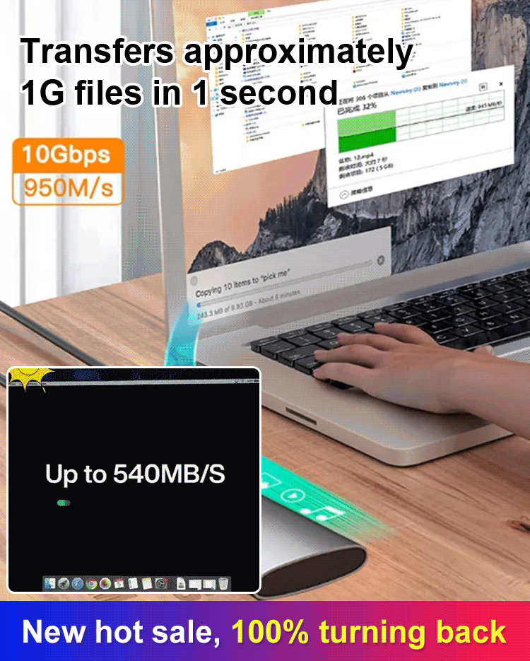 ⚡ 16TB Portable SSD | 10Gbps USB 3.1 | 1GB/sec Transfer Speed
