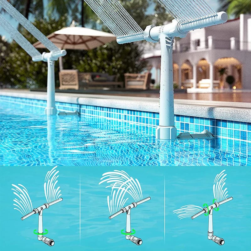 💧نافورة حمام سباحة تعمل بالطاقة الشمسية مع أضواء قوس مزدوج - أضواء نافورة حمام سباحة فوق/تحت الأرض مع جهاز تحكم عن بعد 