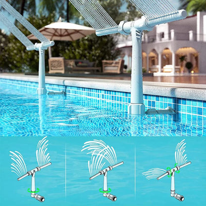 💧نافورة حمام سباحة تعمل بالطاقة الشمسية مع أضواء قوس مزدوج - أضواء نافورة حمام سباحة فوق/تحت الأرض مع جهاز تحكم عن بعد 