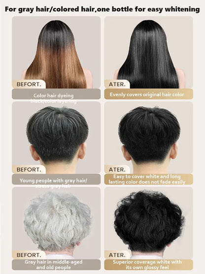 🔹 Say goodbye to hair dye worries with three cutting-edge technologies! ✅ Instant results: Plant-derived ingredients cover grays in 10 seconds, leaving your hair looking noticeably younger!