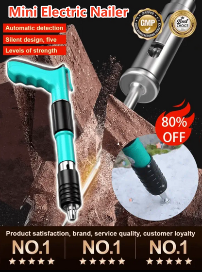 ⚡️【Instantly Finishes Nailing in 1 Second】⚡️ Mini Electric Nailer | Punches Through 6mm Steel Plate💪 | 5-Stage Noise Reduction🔇 | 10-Year Lifespan