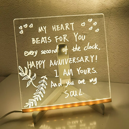 🖊️ Spark Creativity Instantly - ✨ Acrylic LED Message Board - For Vibrant, Endless Expression!