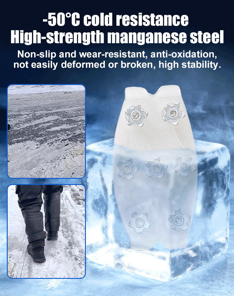 ❄️👢Tired of slipping and sliding on icy surfaces? 😫 These 5-Tooth Ice Cleats strap on in seconds—giving you instant grip on ice, snow, and slippery roads! 🚀🔒