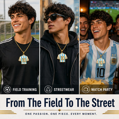 🔥Last Day 50% OFF⚽🏆Gold Soccer Fan Pendant Necklace – Bling Jersey, Cleat & Player Styles⚽🏆