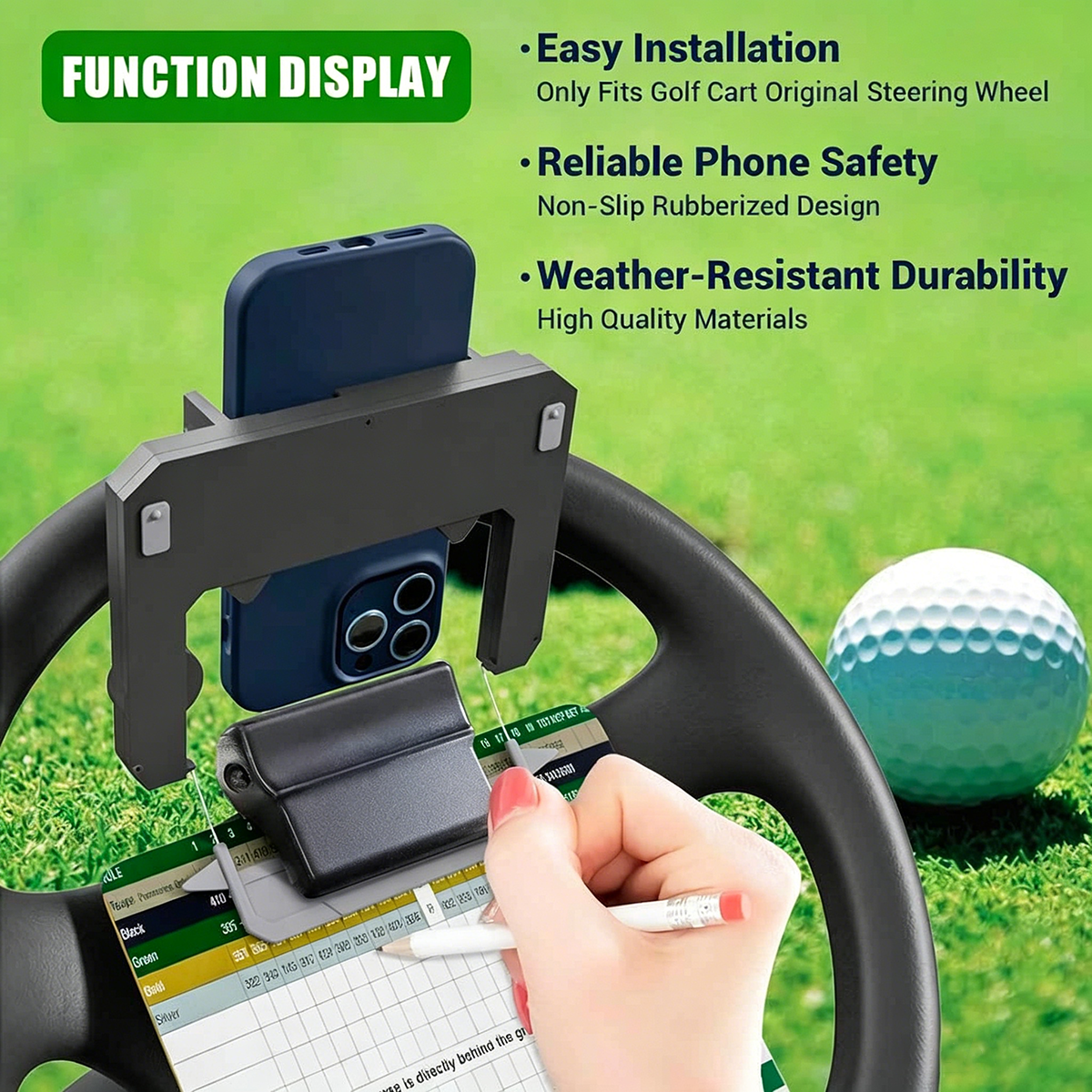 🔥Last Day 48% OFF|🌟⛳ Golf cart steering wheel phone holder🏌️