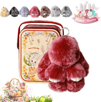 🐰Easter Cute Bunny Plush Keychain - Iron Box Gift🎁Easter Sweet Surprise