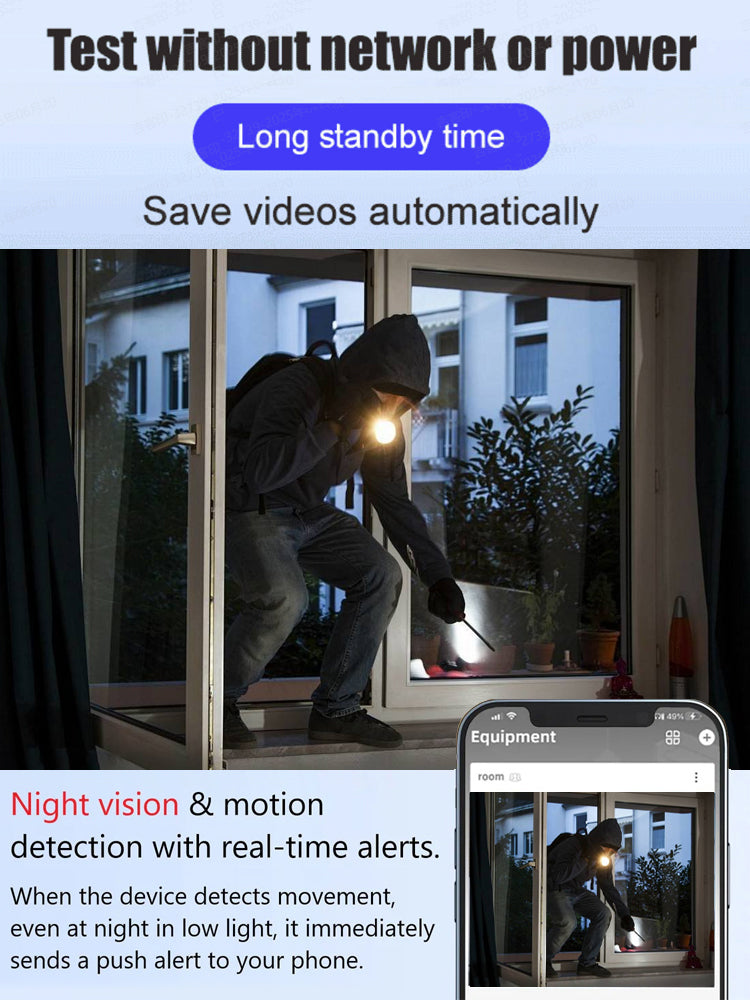 🔥【No wiring, no network】🌟super discreet camera & 💯Tiny and installs in 1 second