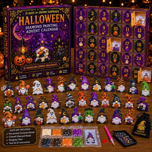 🎃👻 Last Day 50% OFF✨- 31 Days of Gnome Surprises Halloween Diamond Painting Advent Calendar