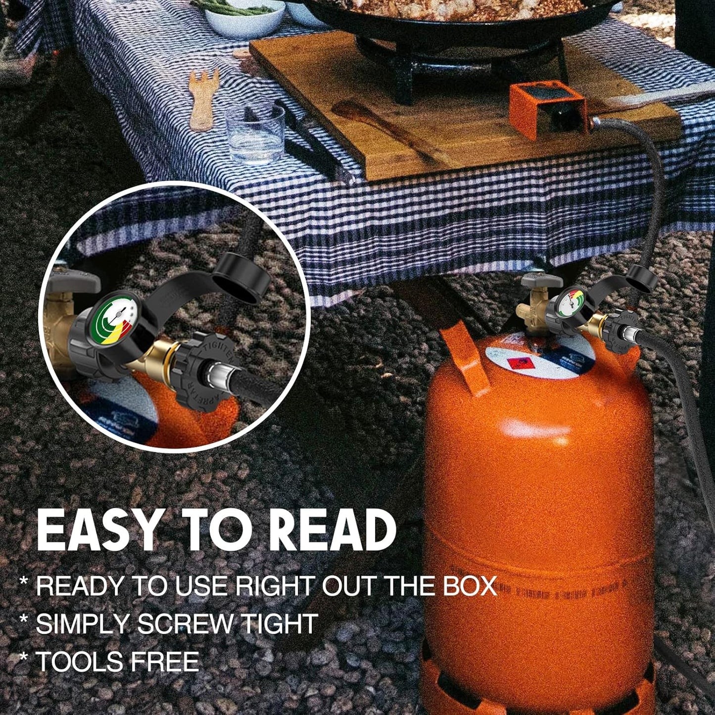 All-in-One Propane Tank Gauge | QCC1 Universal Fit for Grills, RVs & Outdoor Heaters🛻