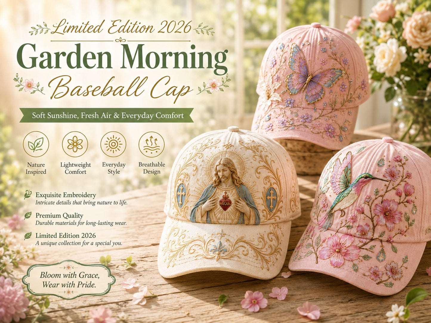 🔥Last Day 50% OFF 🌸🌿2026 Limited Edition Garden Morning Cap ✨