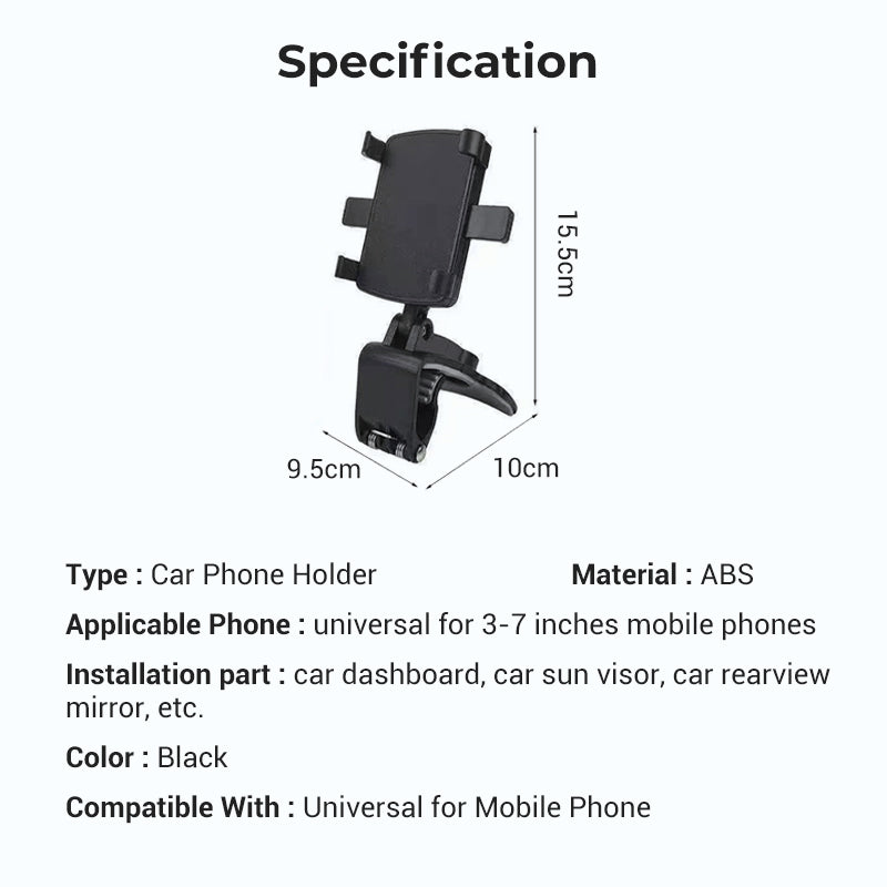 ⏰Limited Deal – 50% OFF! 360° Rotating Dashboard Phone Holder