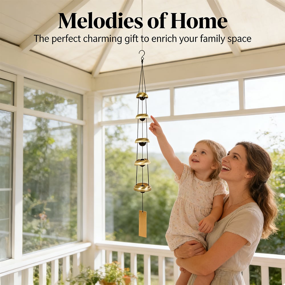 🎁 Special Offers🔔Tube Brass Wind Chimes, Harmonious Quintet Wind Bell for Patio & Garden(35-inch)
