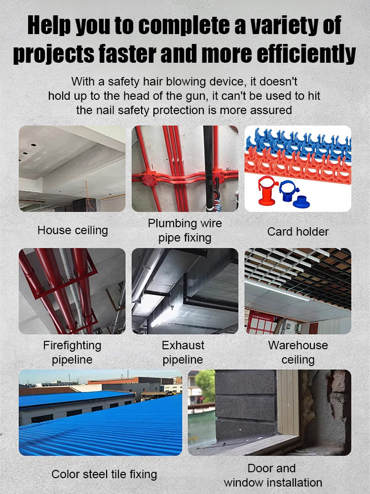 ⚡️【Instantly Finishes Nailing in 1 Second】⚡️ Mini Electric Nailer | Punches Through 6mm Steel Plate💪 | 5-Stage Noise Reduction🔇 | 10-Year Lifespan