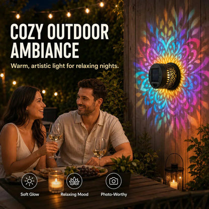 ⏳Half Price! Solar Mandala Projection Lamp, Wall & Yard Dual Use IP65 Waterproof