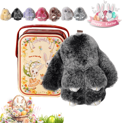 🐰Easter Cute Bunny Plush Keychain - Iron Box Gift🎁Easter Sweet Surprise