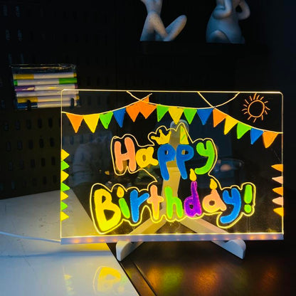 🖊️ Spark Creativity Instantly - ✨ Acrylic LED Message Board - For Vibrant, Endless Expression!