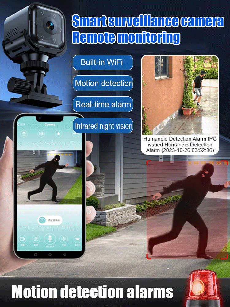 🔥5-megapixel ultra-high-definition surveillance 👀, 1-second sensor alarm 🤖, no installation or wiring required