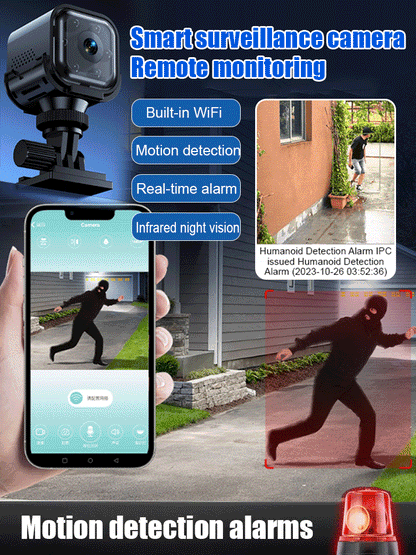 🔥5-megapixel ultra-high-definition surveillance 👀, 1-second sensor alarm 🤖, no installation or wiring required